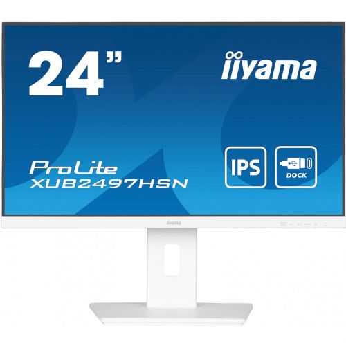 Monitor Iiyama XUB2497HSN-W2, 60,5 cm (23,8"), 1920 x 1080 FHD, IPS, 16:9, 300 cd/m2, 1ms, bela