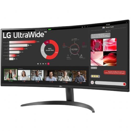 Monitor LG 34WR50QK-B, 86,4 cm (34"), 3440 x 1440 (QHD), VA, 300 cd/m2, 100 Hz, HDR10, 5 ms, 2 x HDMI, DP, črna