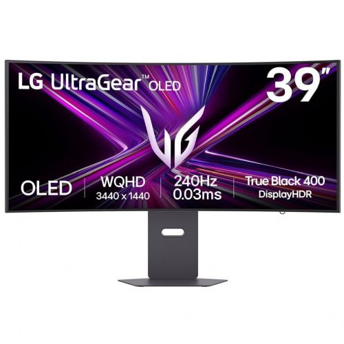 Monitor LG Ultra Gear OLED 39GX900A-B (99,1 cm (39"), črn, WQHD, ukrivljen, VRR, HDR10, 240Hz panel)