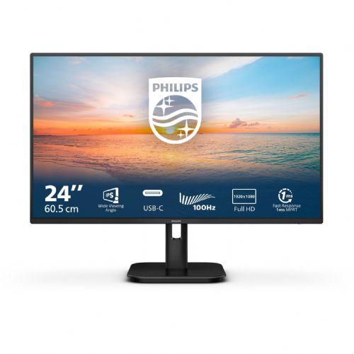 Monitor Philips 24E1N1300A/00, 61 cm (24"), 1920 x 1080, 16:9, IPS, 250 cd/m2, 100 Hz, 1ms, črna