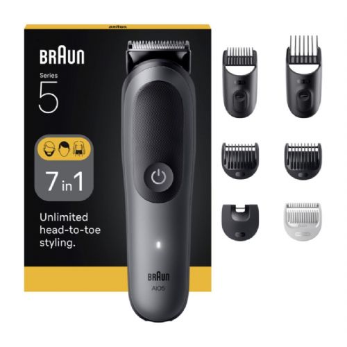 Braun Series 5 All-In-One 5520 trimer za muškarce, 7 u 1, 14 postavki duljine, vodootporan, vrijeme rada 120 minuta, SensitiveTrim