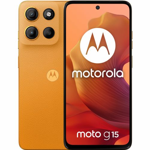 Pametni telefon Motorola Moto G15 128 GB 4RAM sončni vzhod oranžna