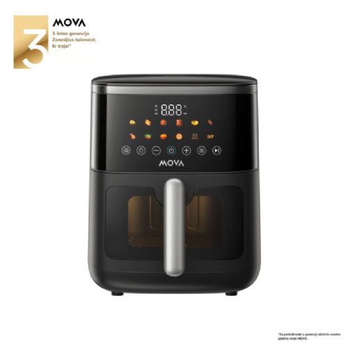 Pametni cvrtnik na vroč zrak MOVA FD10 Pro Max Wi-Fi, 6 l, 2000 W, 11 programov, črne barve