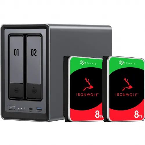 NAS  Ugreen DXP2800 + 2x 8 TB Seagate IronWolf HDD