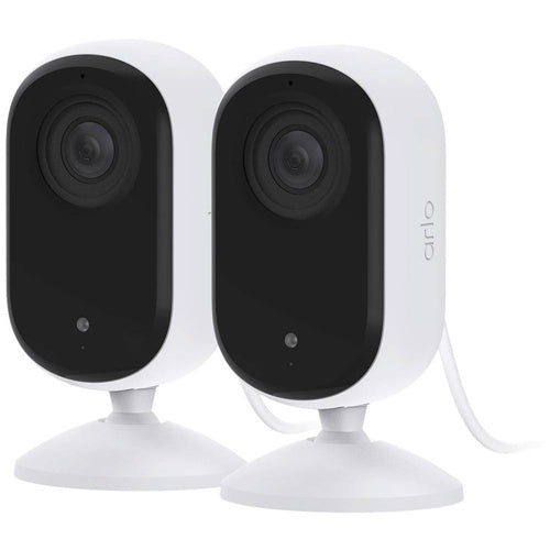 Notranja varnostna kamera Arlo Essential 2K  (bela/črna, komplet 2 kosov, Wi-Fi, 4 MP)
