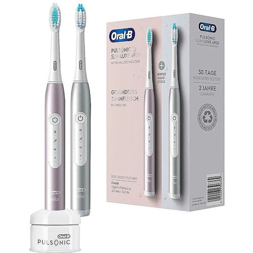 Oral-B električna zobna ščetka Pulsonic Slim Luxe 4900 z dvema ročajema, roza in srebrna