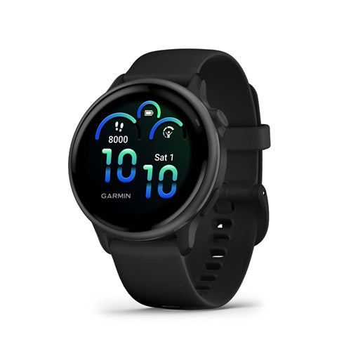 Pametna ura Garmin vívoactive 6 AMOLED, GPS, 42 mm, črna/siva, silikonska zapestnica