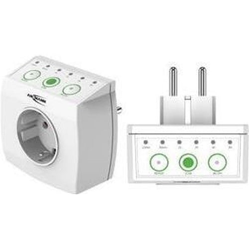 Pametna vtičnica Ansmann AES1 LED indikator, nastavljiv čas, varčevalna funkcija, 230V, črna/zelena