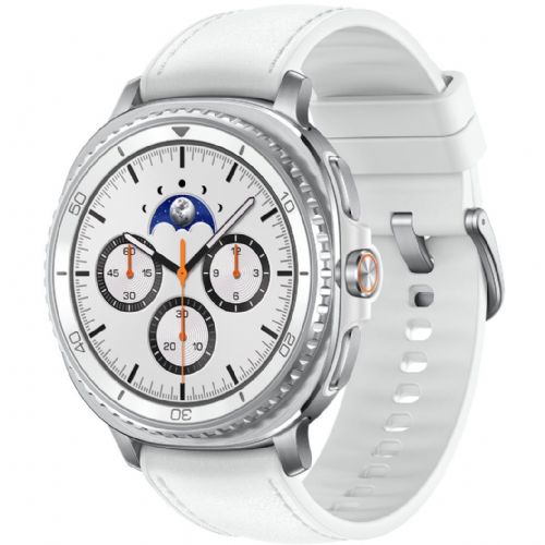Pametna ura Samsung Galaxy Watch8 Classic (bela, 46 mm, LTE, hibridni pašček)
