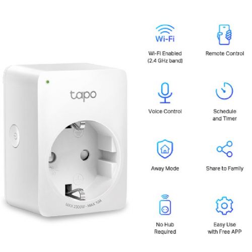 Pametna vtičnica TP-Link Tapo P100 WiFi, kompatibilna z Alexa, funkcija urnikov, zaščita otrok, komplet 4 kos