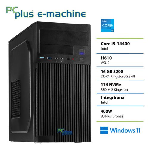 Računalnik PCPLUS e-machine i5-14400 16GB 1TB Windows 11 Home namizni