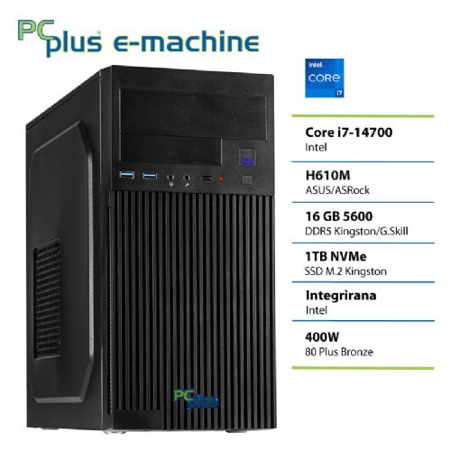 Računalnik PCPLUS e-machine i7-14700 16GB DDR5 1TB SSD namizni