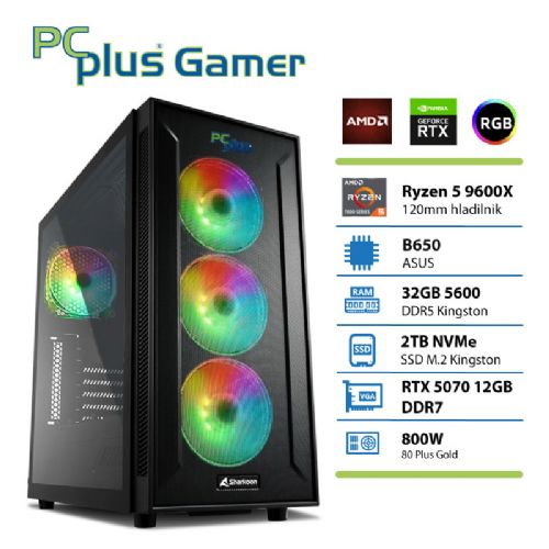 Računalnik PCPLUS Gamer Ryzen 5 9600X 32GB 2TB SSD RTX 5070 12GB gaming