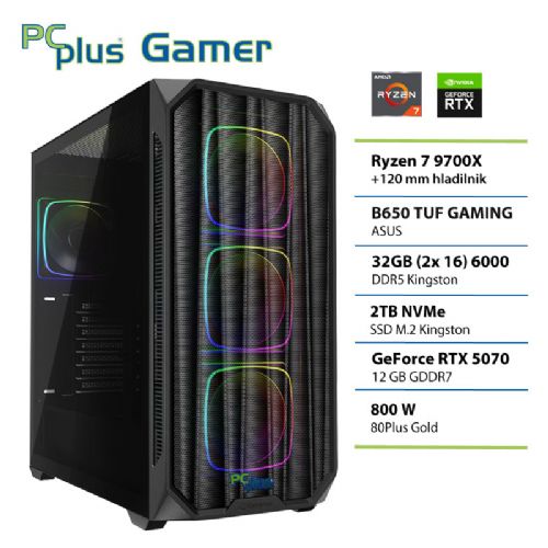 Gaming namizni računalnik PCPLUS Gamer Ryzen 7 9700X 32GB 2TB SSD RTX 5070 12GB