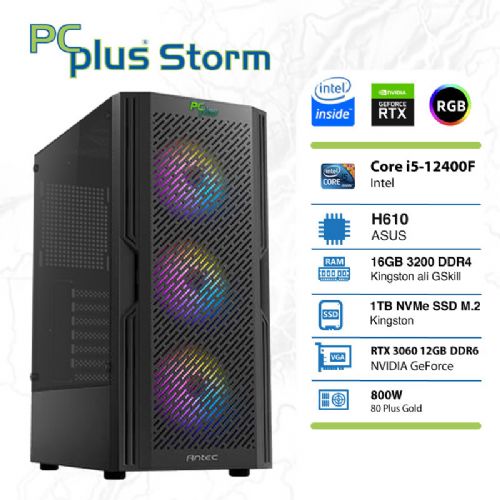 Osebni računalnik PCPLUS Storm i5-12400F/16GB/SSD 1TB NVMe/RTX 3060 OC/BrezOS 151145472