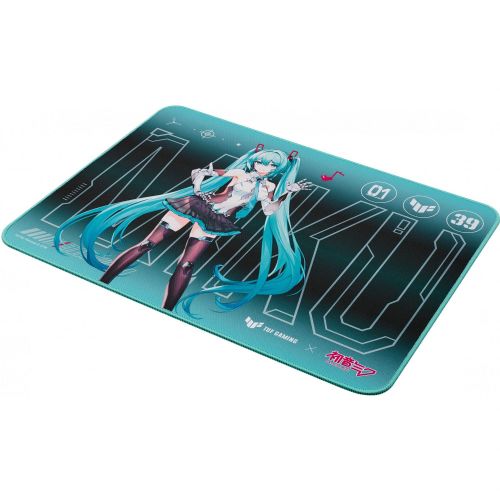 Podloga za miško Asus TUF Gaming P1 Hatsune Miku Edition, L, gladka vodoodbojna površina, nedrseča podlaga, prešiti robovi