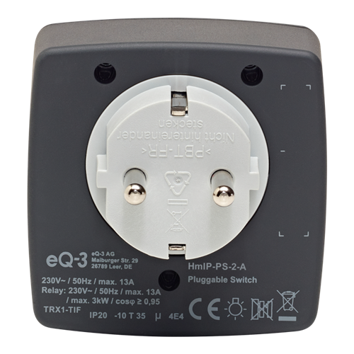 Preklopna vtičnica Homematic IP  (HmIP-PS-2-A) (antracit)