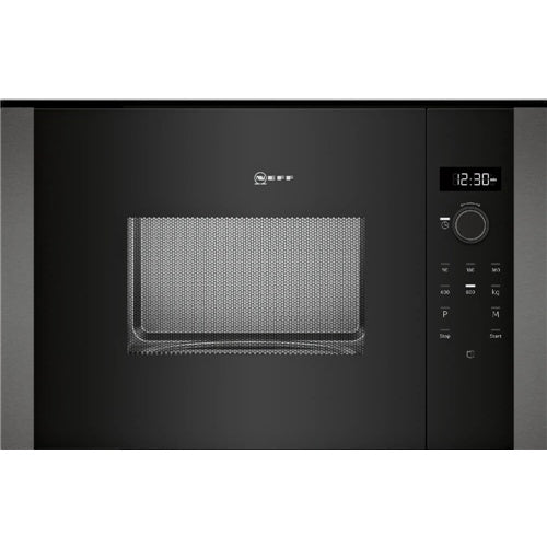 Prostostoječa mikrovalovna pečica Neff HLAWD23G0 N50 črna/grafitna, vgradna, 20 l, 800 W, 7 samodejnih programov, leva stranska vrata