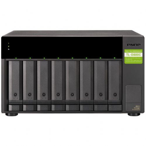 NAS sistem Qnap TL-D800C, 8 rež, USB-C 3.2 Gen2, SATA 6 Gbit/s, vroča zamenjava, UASP podpora
