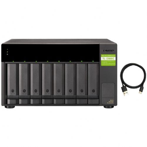 NAS sistem Qnap TL-D800C, 8 rež, USB-C 3.2 Gen2, SATA 6 Gbit/s, vroča zamenjava, UASP podpora