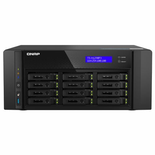 QNAP TS-h1290FX-7302P-128G 12-režni U.2 NVMe PCIe Gen4 x4 namizni NAS strežnik z all-flash tehnologijom, AMD EPYC 16-jedrni procesor 7302P 128 GB RDIMM ECC DDR4