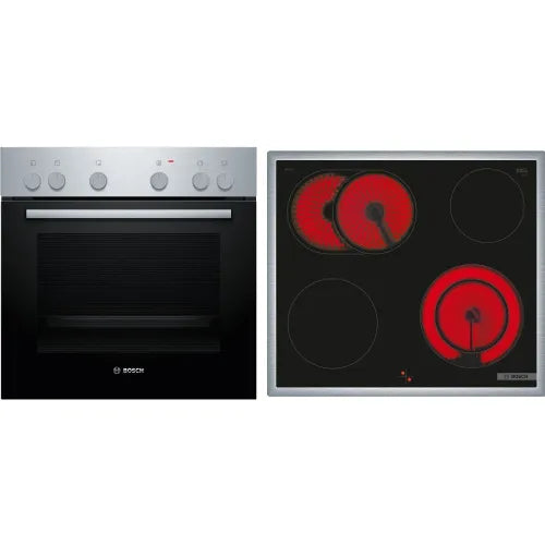 Set štedilnik + pečica Bosch HND211AR62, 66 l, steklokeramična plošča, nerjaveče jeklo