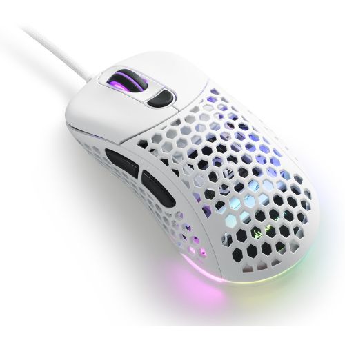 Miška Sharkoon Light 200 optična 16000 DPI 6 programabilnih gumbov bela 62 g