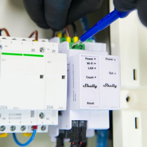 Shelly Relay &quot;Pro 3EM-3CT63&quot; WLAN LAN merilnik električne energije Vklj. CT merilno funkcijo BT DIN-Rail