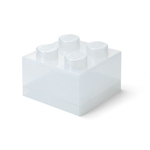 Shranjevalna kocka Lego z gradnikom 4, prozorna