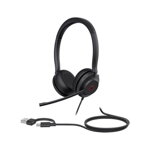 Slušalke Yealink UH35 (črne, različica UC, USB-A in USB-C, dvojne)