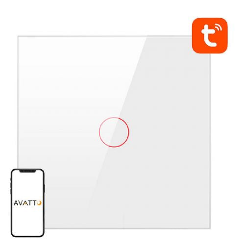 WiFi pametni prekidač za svjetlo Avatto TS02-EU-W1 1-smjerni TUYA (bijeli)