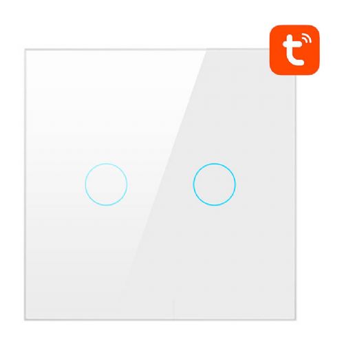 Pametno stikalo za luči WiFi Avatto TS02-EU-W2 2 Way TUYA (belo)