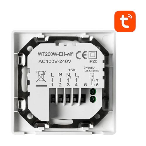 Pametni termostat Avatto WT200-16A-W Električno ogrevanje 16A WiFi TUYA