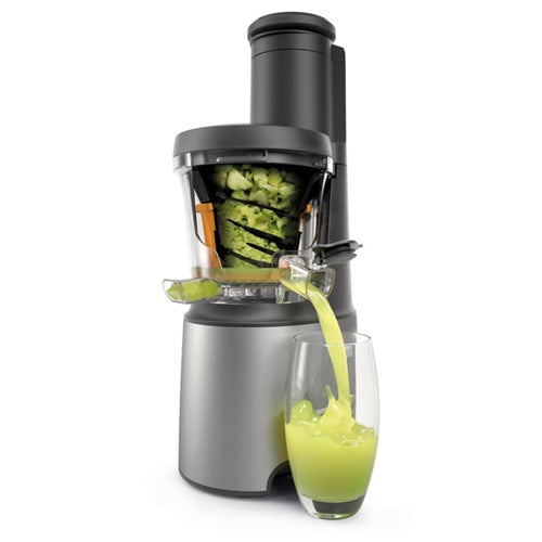 Sokovnik Kenwood PureJuice XL JMP85.000SI srebrn, 230 W, posoda za sok 0,6 l, širok polnilni žleb, sistem proti kapljanju