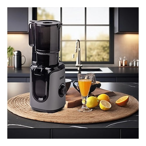Sokovnik Unold Slow Juicer Sam, 200 W, 1-litrska posoda za sok, srebrna/črna