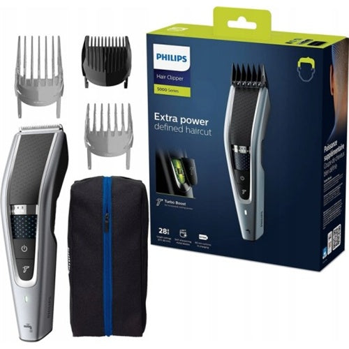 Strižnik las Philips Hairclipper Series 5000 HC5630/15, vodoodporen, brezžično delovanje, srebrno-črn