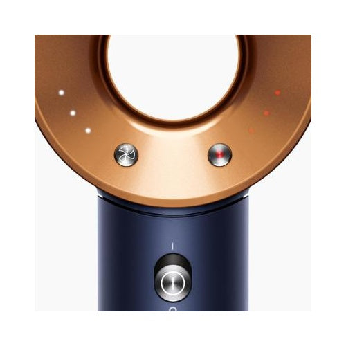 Sušilec za lase Dyson Supersonic raven+valovit nočno modra/bakrena, 1600 W, digitalni motor V9, ionska tehnologija, 4 stopnje ogrevanja