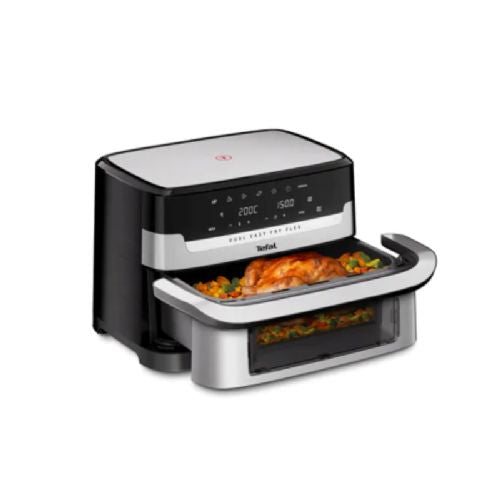 Cvrtnik na vroč zrak Tefal Dual Flex EY922DE0, 9 L, 2700 W, digitalni zaslon, črno-siv