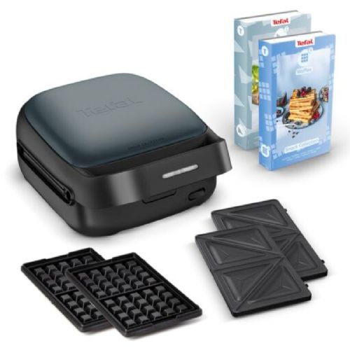 Opekač za sendviče in vaflje Tefal Snack Collection SW862BF0, 700 W, 2v1, črne in zelene barve