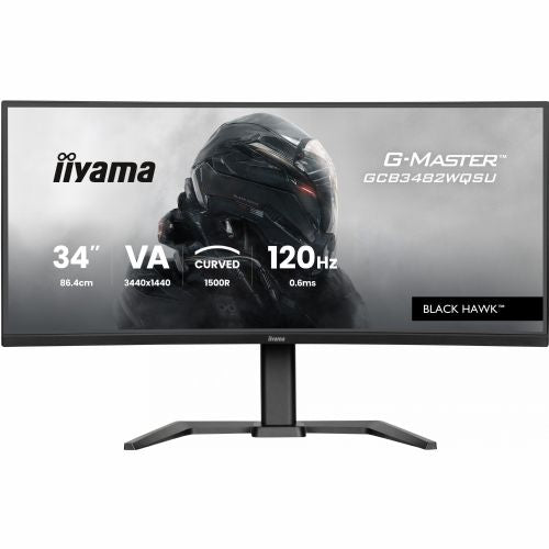 Monitor Iiyama G-Master GCB3482WQSU, 86,4 cm (34"), 1440 x 3440, 21:9, VA, 500 cd/m2, 0,6ms, črna