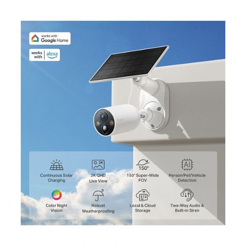Varnostna kamera TP-Link Tapo C425 KIT(EU) brezžična, solarno napajanje, 4MP, nočni vid, IP66