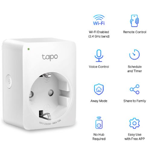 Pametna utičnica TP-Link Tapo P100 Mini Smart Wi-Fi, 4 komada, bijela
