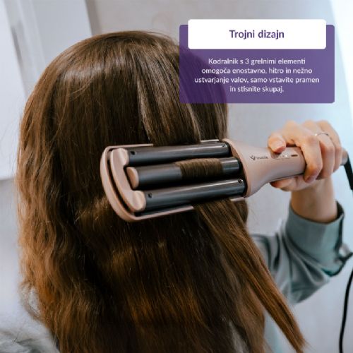 Kodralnik za lase TrueLife HairWaver W6, trojni grelni element, 4 temperature, keramična površina, hitro segrevanje, 2 m vrtljiv kabel