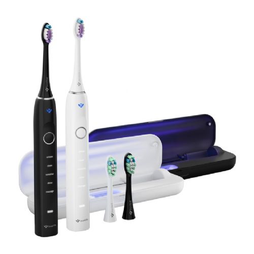 Sonični zobni ščetki TrueLife SonicBrush Clean70 UV Duo, 2 kosa, 90.000 gibov/min, 5 načinov, SmartPressure senzor, UV sterilizacija, 70 dni delovanja, USB-C