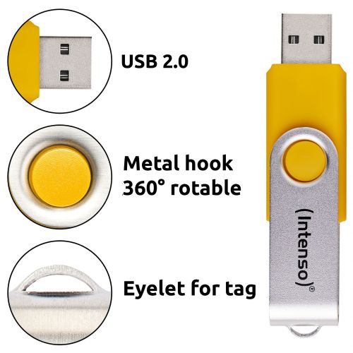 USB 64GB Intenso Office Line komplet 5x, USB-A 3.2, 70 MB/s, večbarvni, nalepke