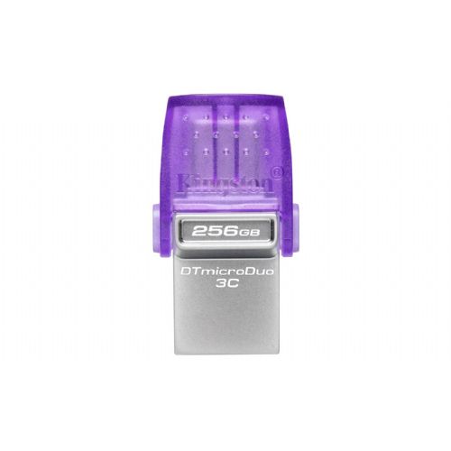 USB C & USB DISK Kingston 256GB DT microDuo3G3, 3.2 Gen1, OTG, plastičen s pokrovčkom DTDUO3CG3/256GB