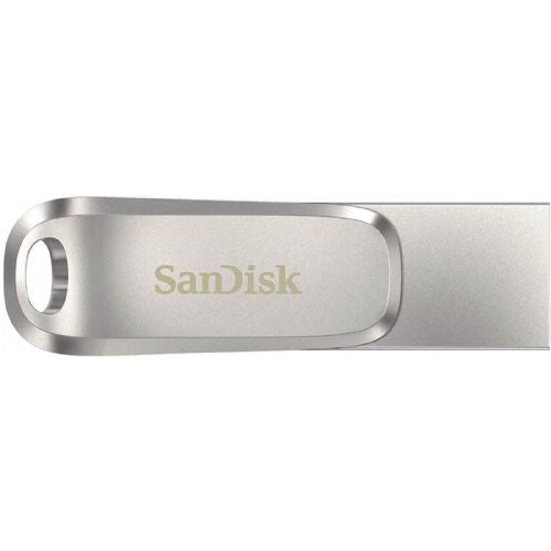 USB C & USB DISK SanDisk 256GB Ultra Dual LUXE, 3.1, srebrn, kovinski, branje do 150MB/s (SDDDC4-256G-G46)