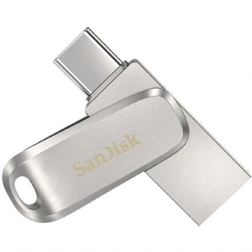 USB SanDisk Ultra Dual Drive Luxe 256 GB, USB-A 3.2 Gen 1, USB-C 3.2 Gen 1, srebrni