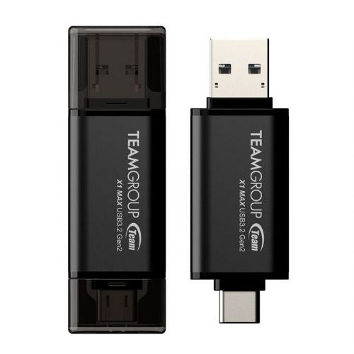 USB Teamgroup X1 MAX 256GB, USB-A in USB-C 3.2 Gen 2, do 1000 MB/s, pokrovček