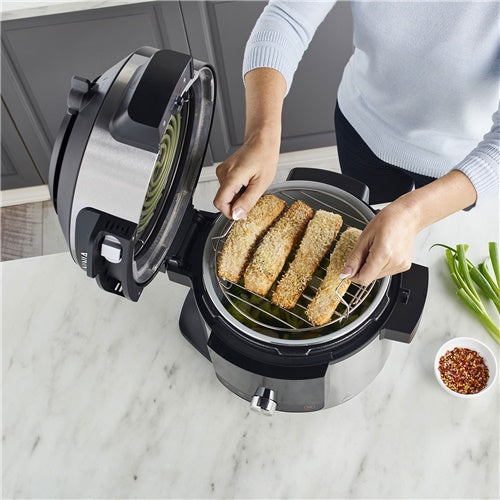 Večnamenski kuhalnik Ninja Foodi 14 v 1 SmartLid OL750EU, 1760 W, za 7.5 L, nerjaveče jeklo/črna